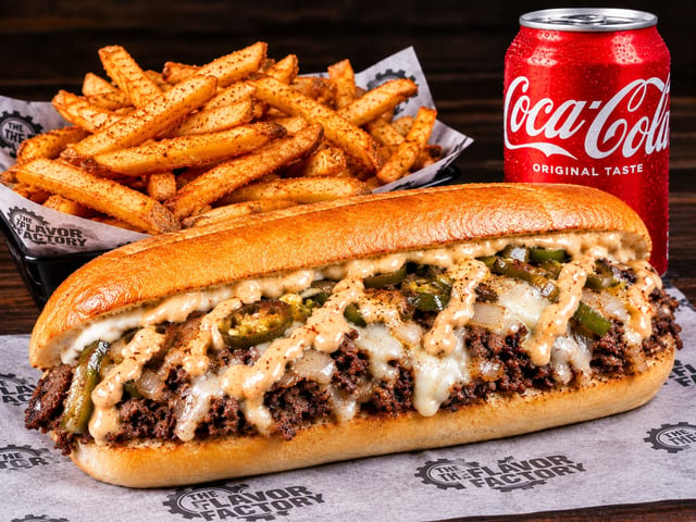 Factory Chicken Cheesesteak Combo.