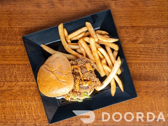 Crunch Boss Chicken with Fries.