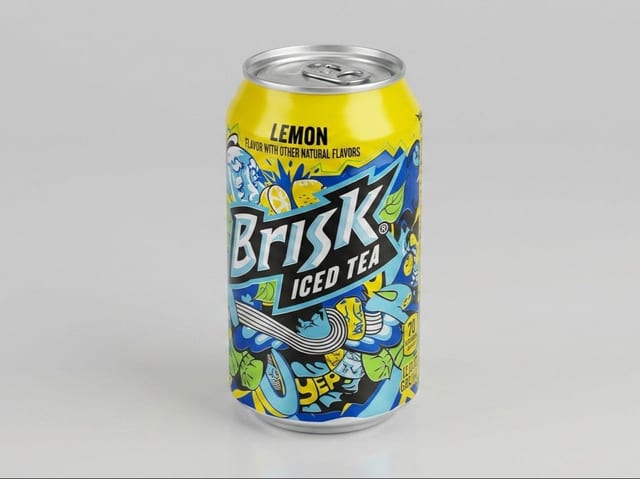Can Soda Brisk Ice Tea.
